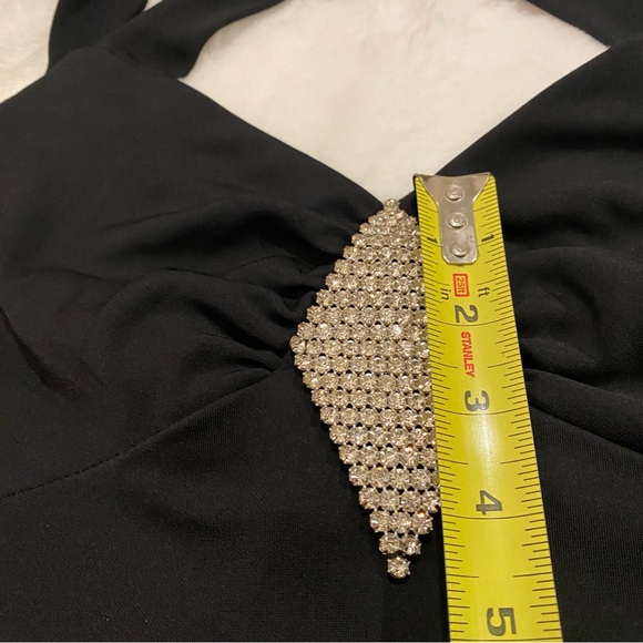 Black Halter Formal Gown with Diamond Rhinestones Y2K, Vintage - Picture 2 of 16